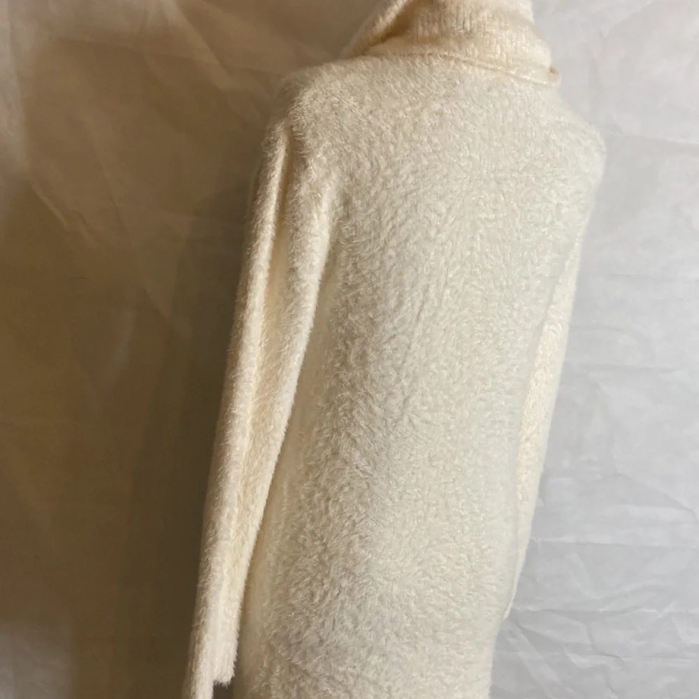 Banana Republic Sweater eyelash cowl neck bodycon creamy white XS - Picture 8 of 9